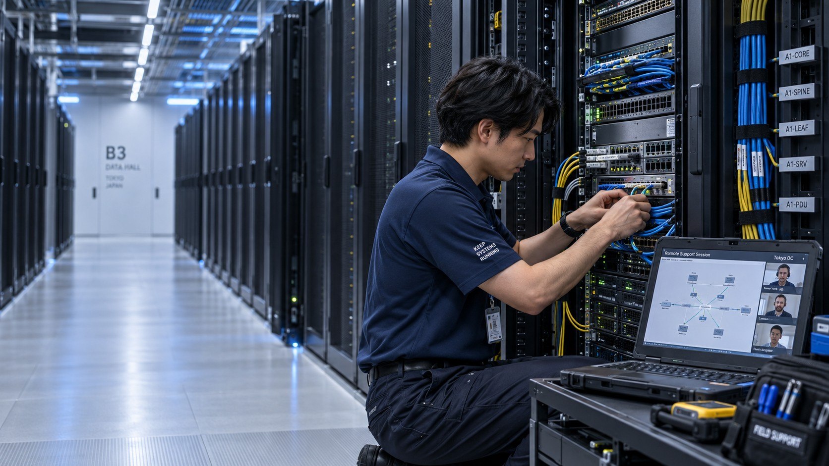 Suporte Técnico Smart Hands em Data Center no Japão